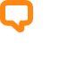 White telephone with an orange speech bubble coming out of it