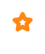 White location pin with an orange star in the center