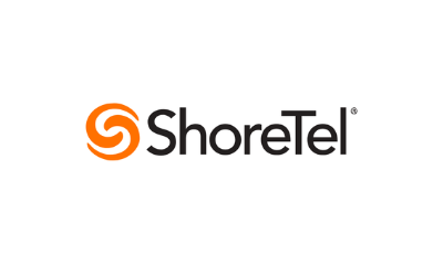 Orange curved circles next to ShoreTel in black text