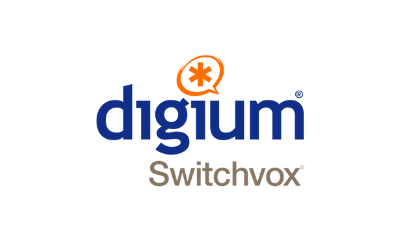 Blue and grey Digium Switchvox logo
